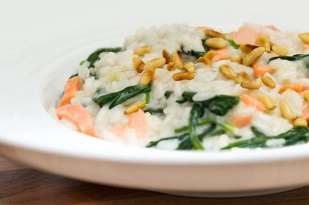 Risotto met gerookte zalm